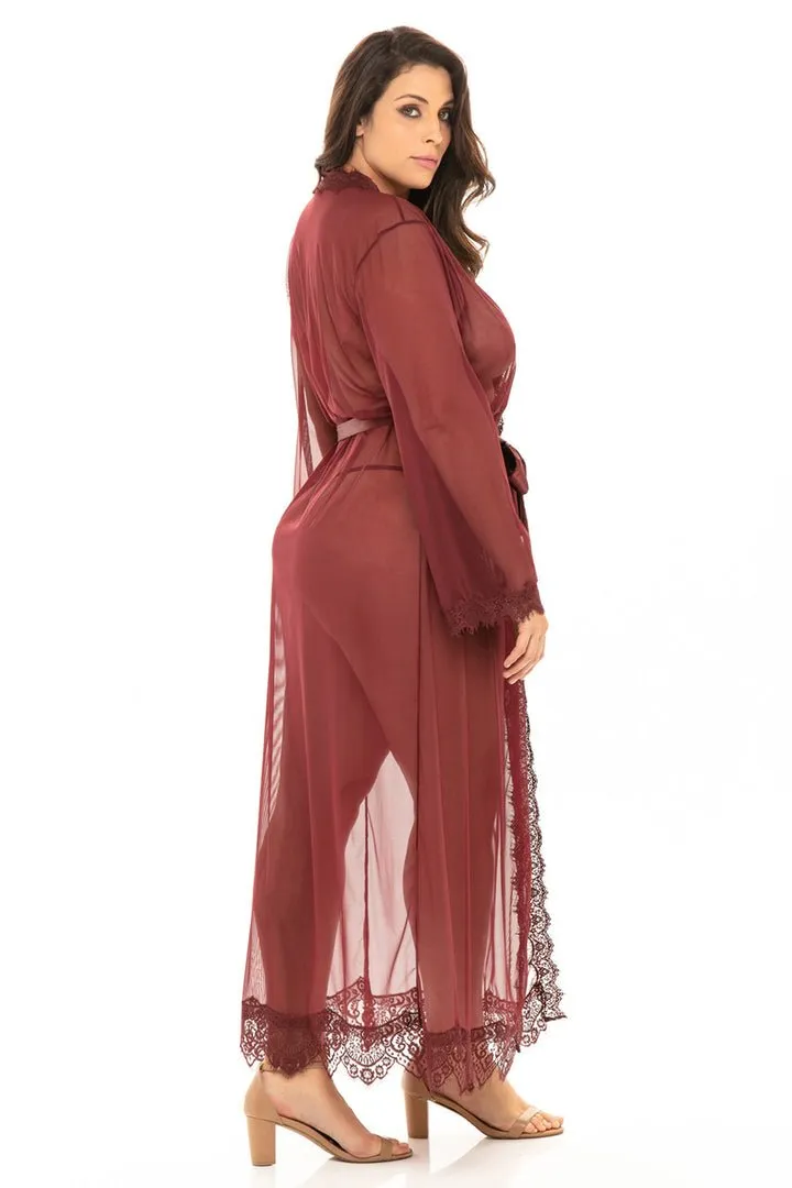 Curvy Provence Sheer Long Robe