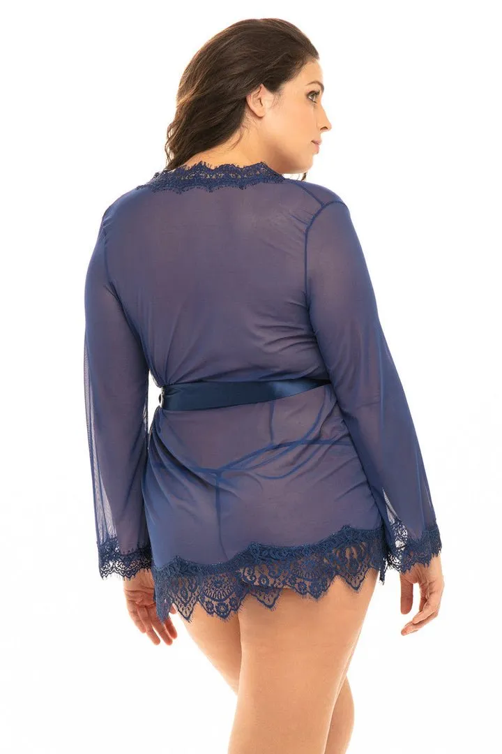 Curvy Provence Sheer Shortie Robe