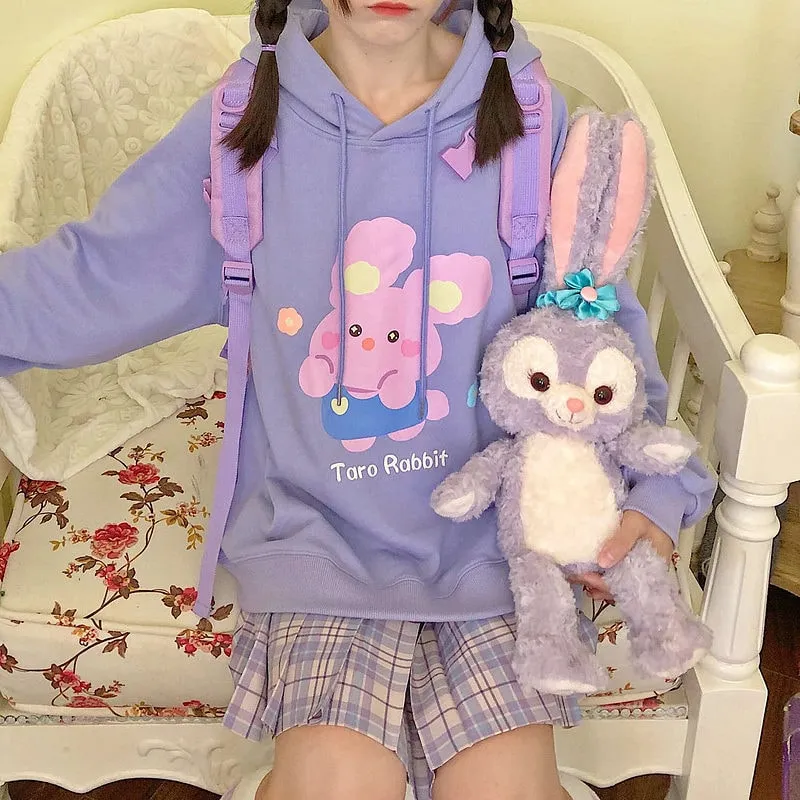 Kawaii Japanese Cute Rabbit Purple Hoodie