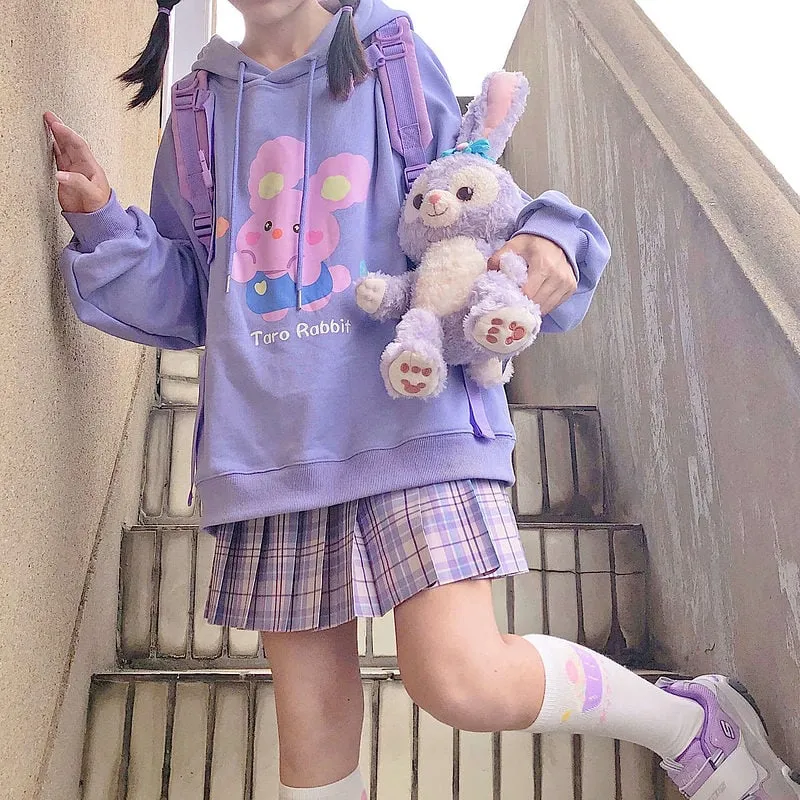 Kawaii Japanese Cute Rabbit Purple Hoodie