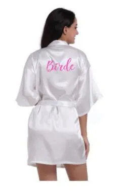 Satin Silk Robes Plus Size Wedding BathRobe Bride Bridesmaid Dress Gown Women Clothing Sleepwear Maid of Honor Rose Gold