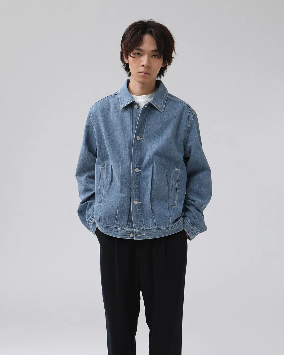 SELVEDGE FADED LIGHT DENIM BLOUSON