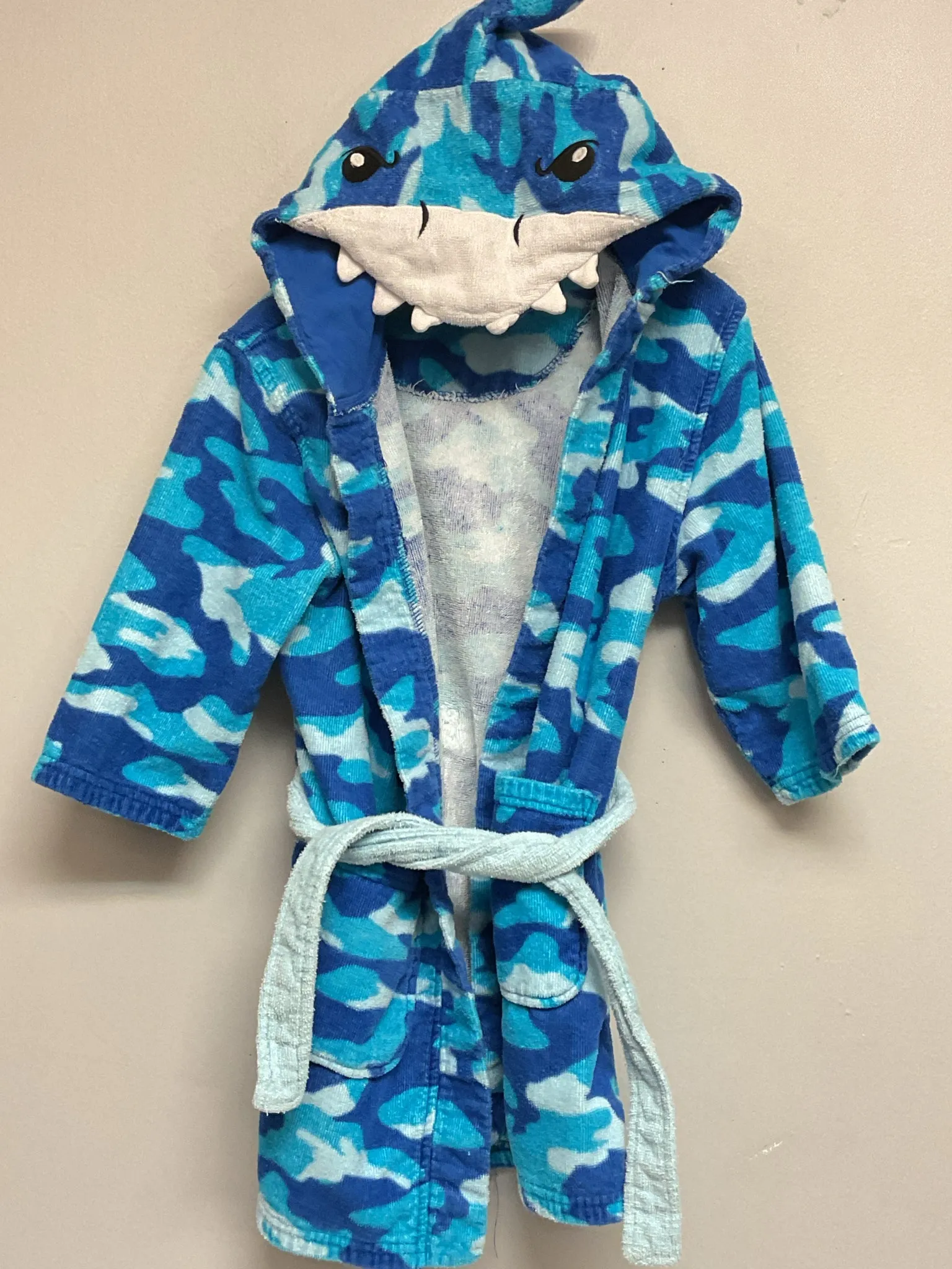 Size 5 Blue Shark Terry Boys Robes
