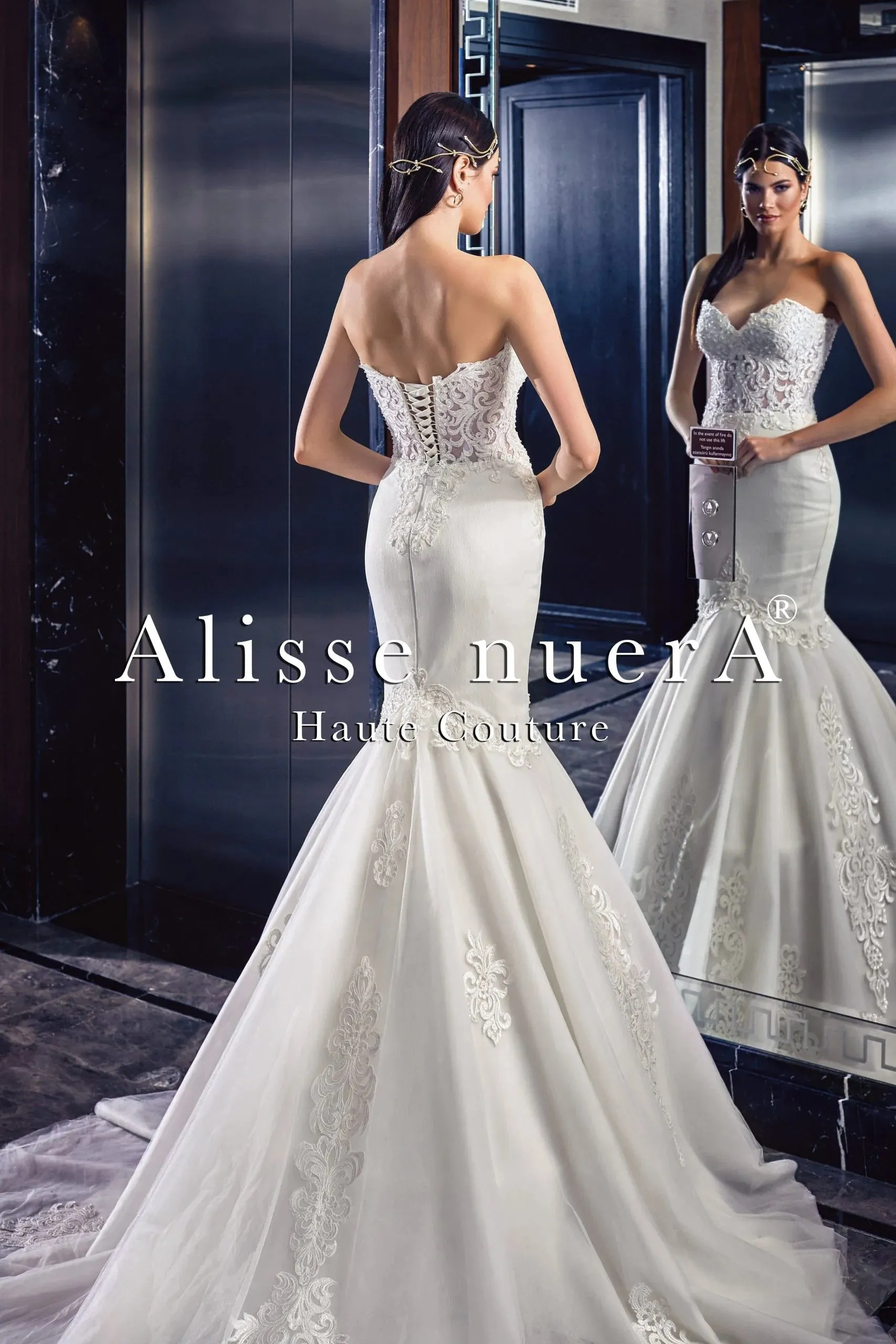 Sweetheart Mermaid Bridal Dress with Removable Tulle Bell Sleeve