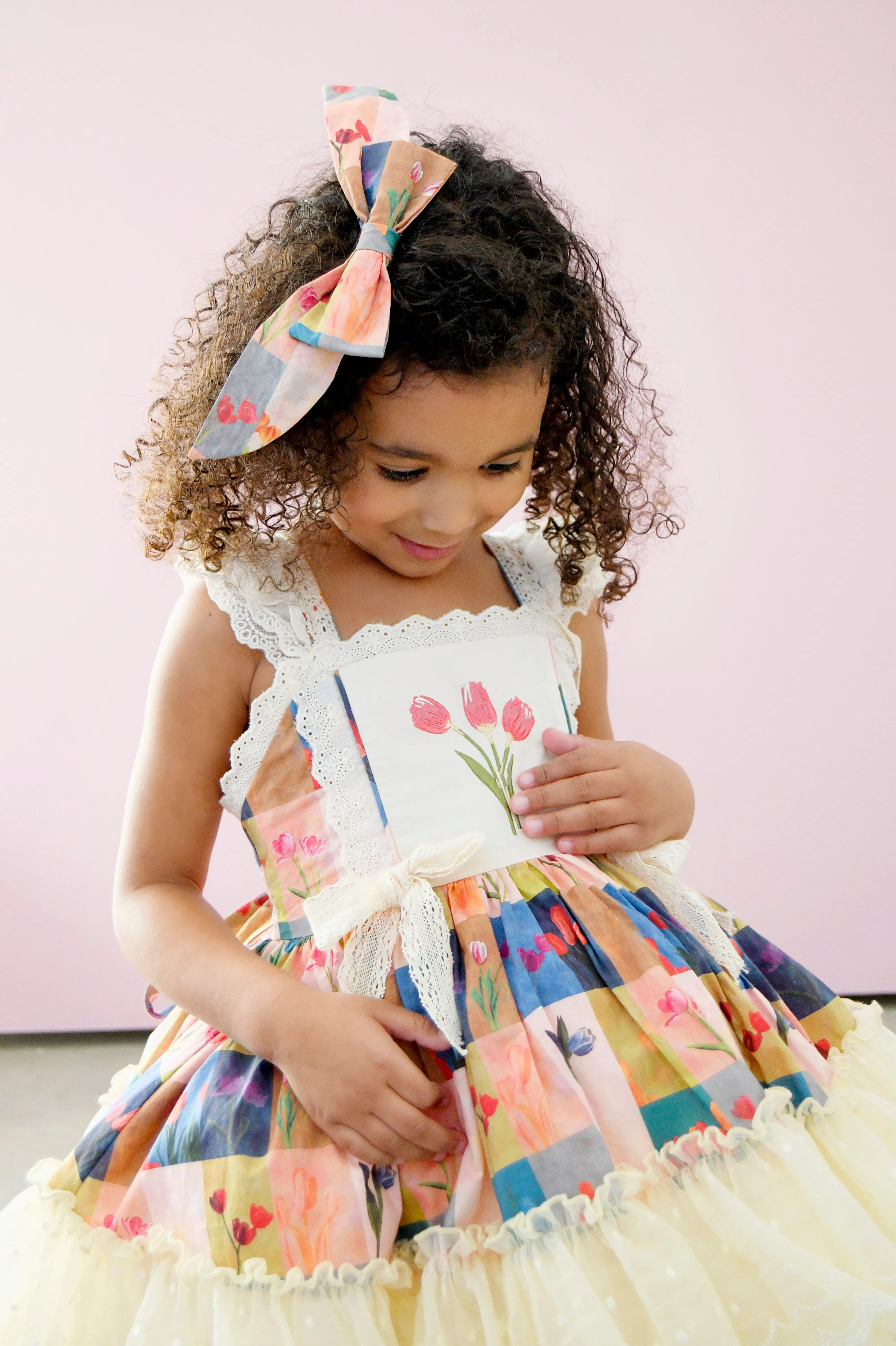 Tulip Serenity -Finnegan and Lace Vintage inspired Dress Set (Includes Bow and Shorts)