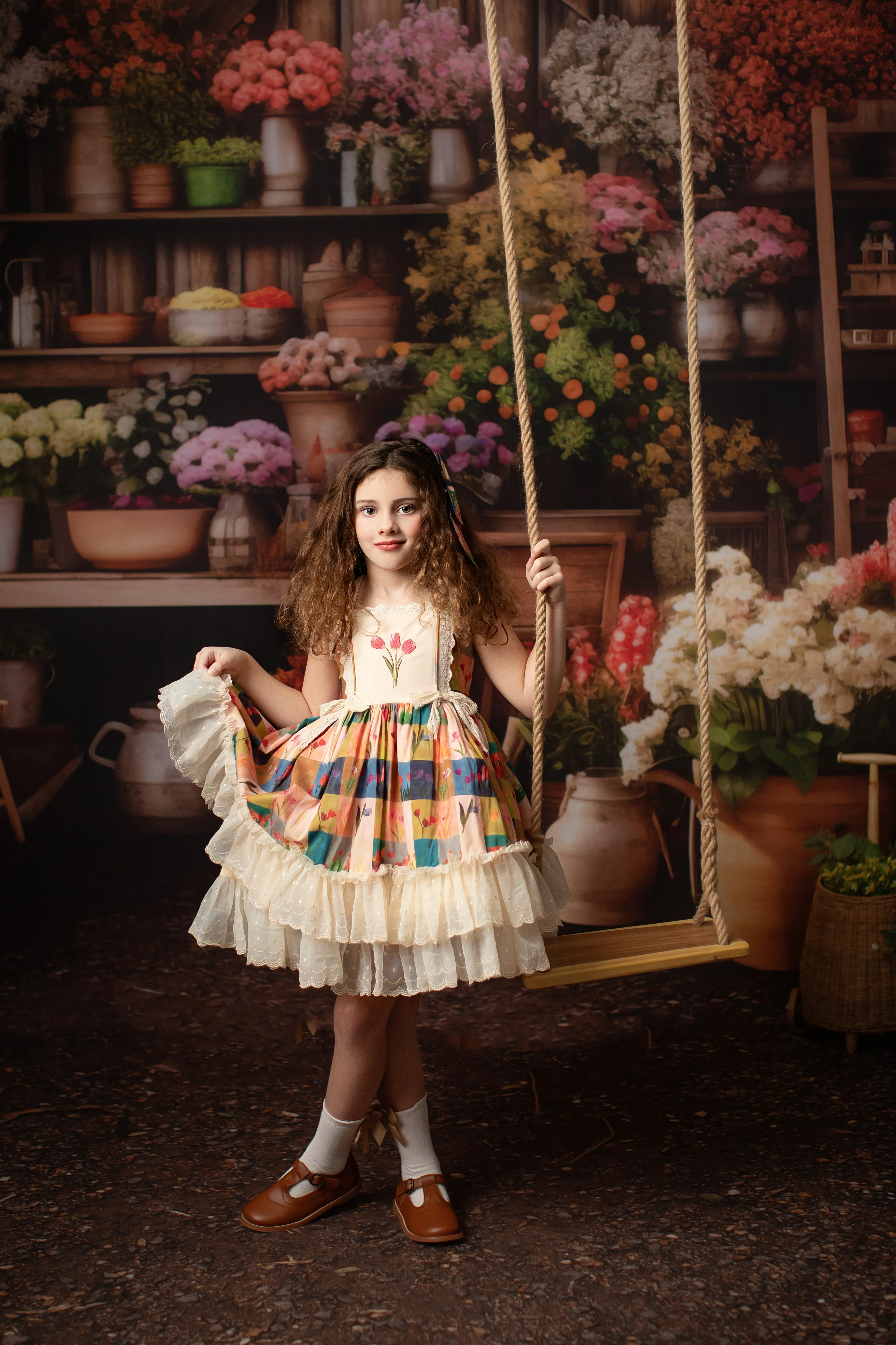 Tulip Serenity -Finnegan and Lace Vintage inspired Dress Set (Includes Bow and Shorts)