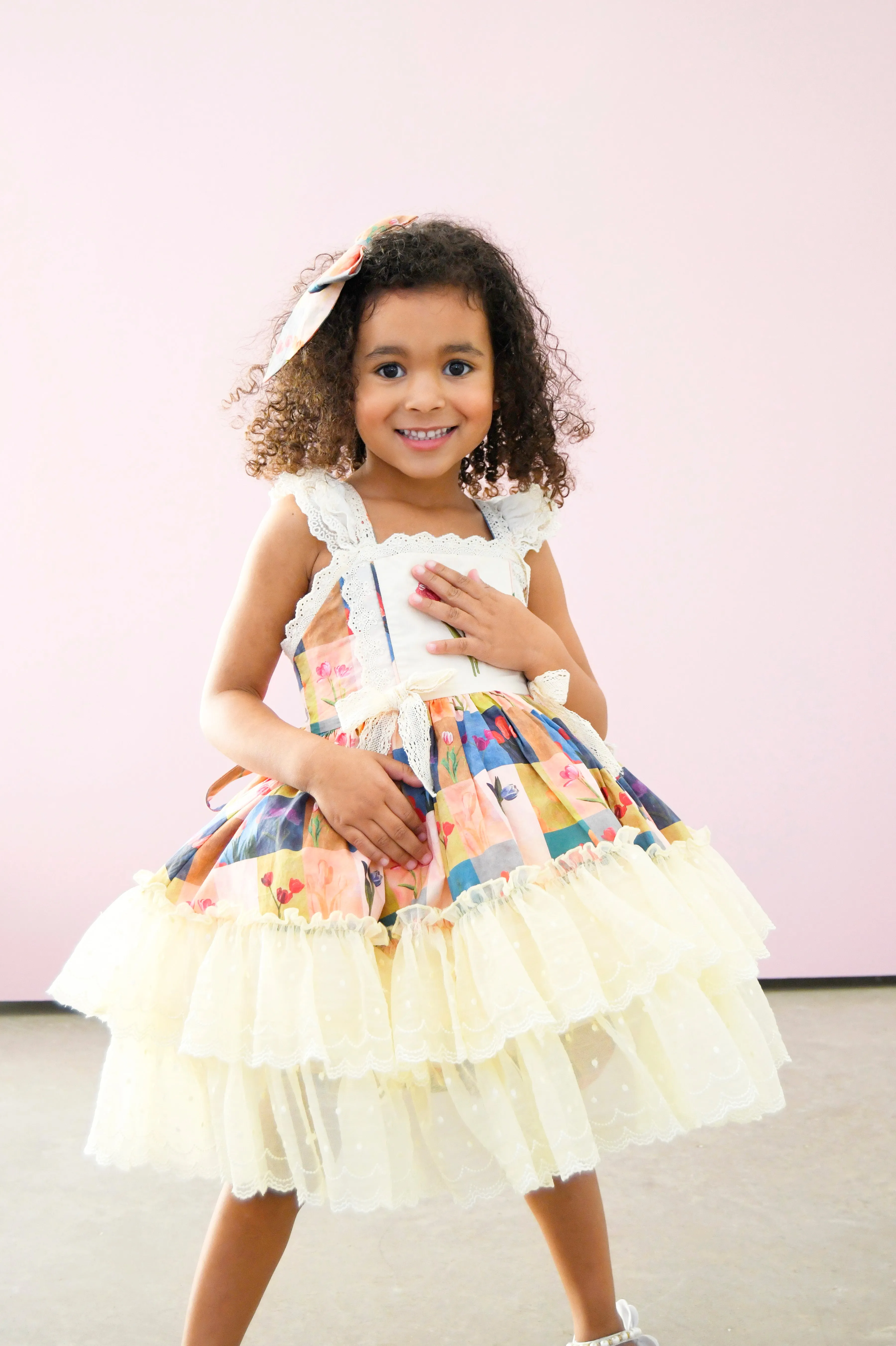 Tulip Serenity -Finnegan and Lace Vintage inspired Dress Set (Includes Bow and Shorts)